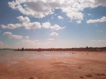 Scenic view of beach against sky