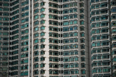 Low angle view of modern buildings in city