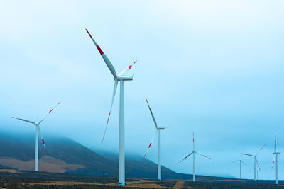 Windmills at wind farm, coquimbo region, chile