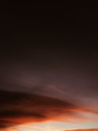 Low angle view of sky at sunset