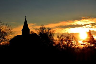 Silhouette of trees at sunset