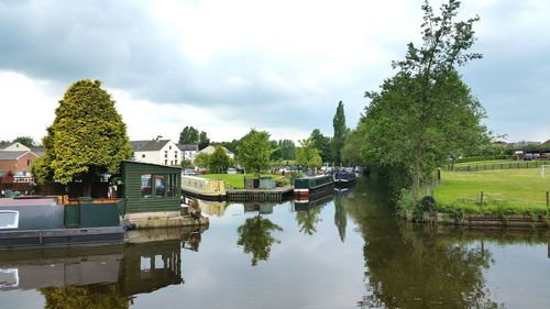 View of river against cloudy sky