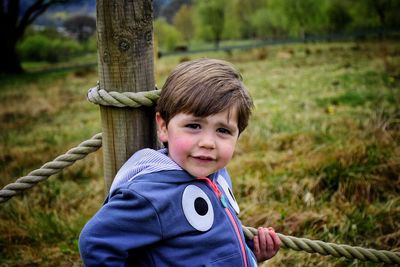 Portrait of boy smiling