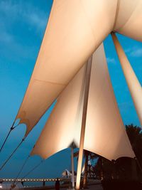 Low angle view of built structure against blue sky