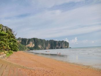 Scenic view of beach against sky