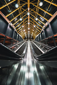 Low angle view of escalator