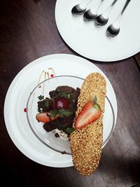 Close-up of food served in plate
