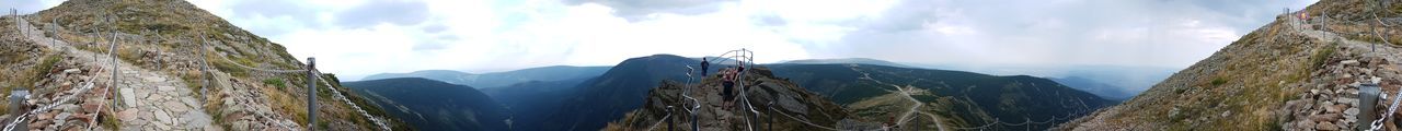 Panoramic view of mountains against sky