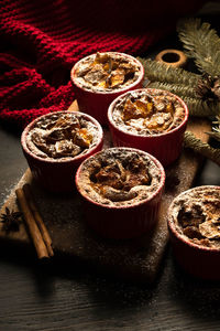 High angle view of food on table