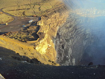 Aerial view of volcanic landscape