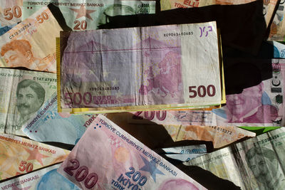 Close-up of paper currency