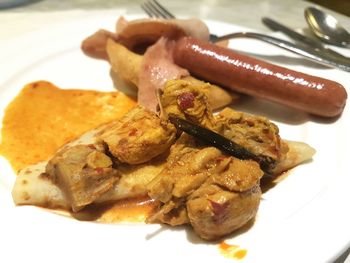 Close-up of meal served in plate