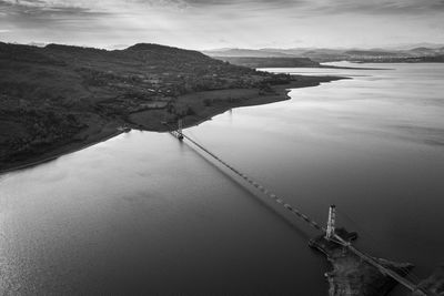 High angle view of sea against sky