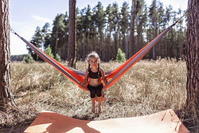 Full length of woman on playground