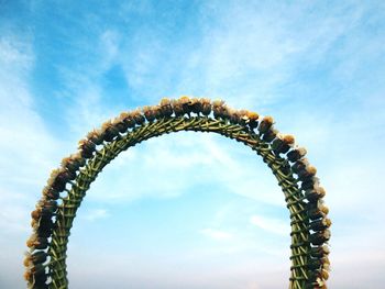 Low angle view of wreath against sky