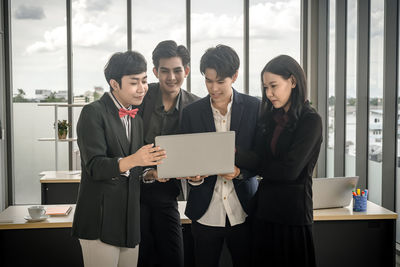 Group of people looking at camera