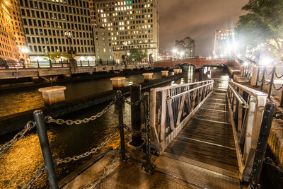 View of illuminated city at night