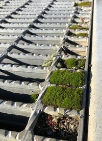 High angle view of railroad tracks