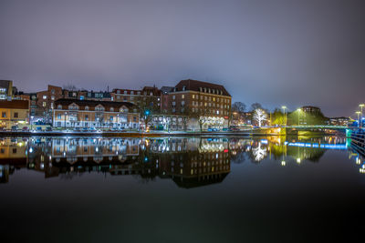 Trollhättan's town in the evening in winter