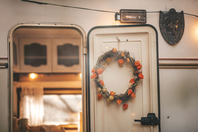  view of wreath hanging at home