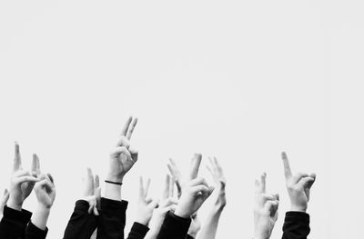Close-up of woman face over white background
