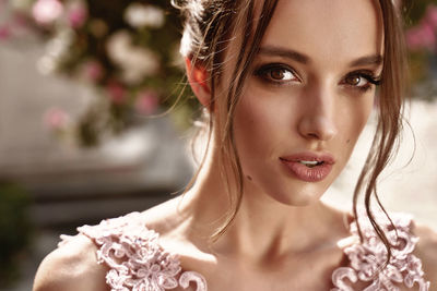 Close-up portrait of young woman