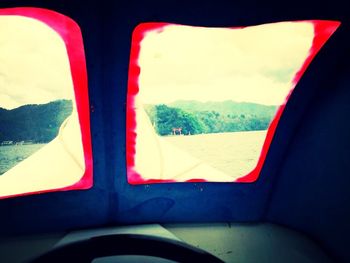 Sunset seen through train window