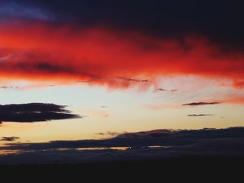 Scenic view of dramatic sky during sunset