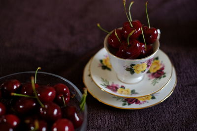 Close-up of drink served on table