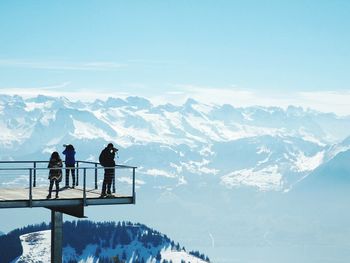 People on rigi mountain observation point