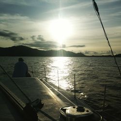 Scenic view of sea at sunset