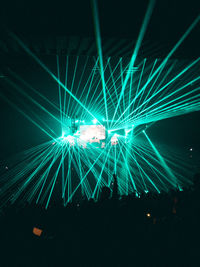 Light beams at music concert