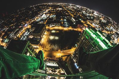 Illuminated cityscape at night