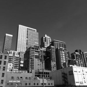 Low angle view of buildings against sky