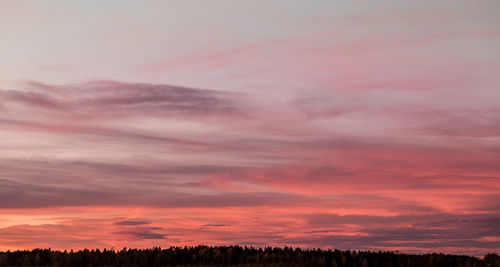 Scenic view of dramatic sky over landscape