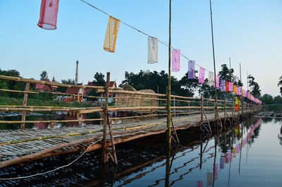 Bridge over river against sky