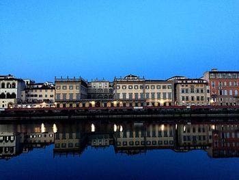 Reflection of buildings in water