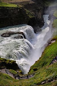 Scenic view of waterfall