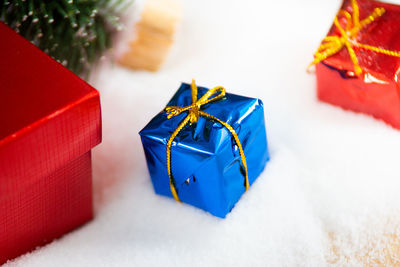 Close-up of christmas decoration in box