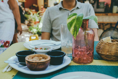 Food on table at restaurant