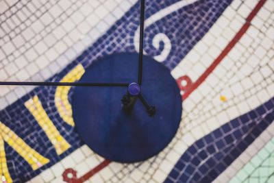 High angle view of pen on tiled floor