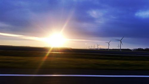 Sunset over field