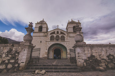 Low angle view of church against sky