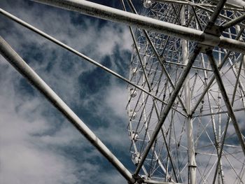 Low angle view of ferris wheel against sky