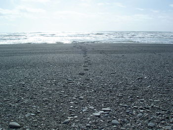 Scenic view of beach against sky