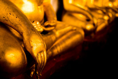 Close-up of buddha statue in temple