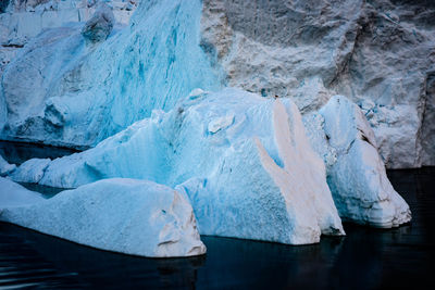 Panoramic view of frozen lake