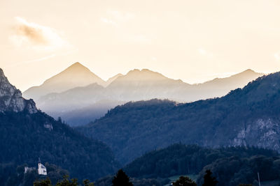 Panoramic view of mountains against sky