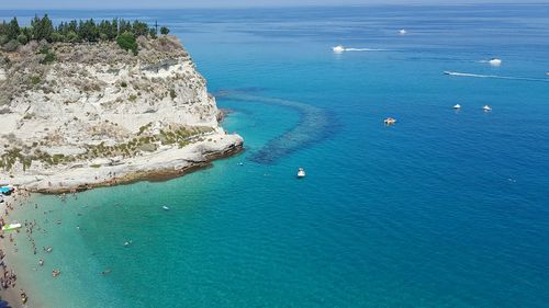 High angle view of sea