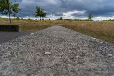 Surface level of road against sky